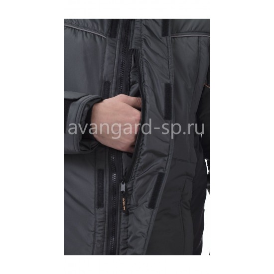 Куртка "Корсар" серая с черной отделкой