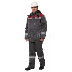 Костюм "Тимбер" темно-серый с красной отделкой Костюм "Тимбер" темно-серый с красной отделкой