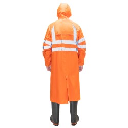 Плащ влагозащитный сигнальный с СОП SIRIUS Профи (225 гр/м2) оранжевый Плащ влагозащитный сигнальный с СОП SIRIUS Профи (225 гр/м2) оранжевый