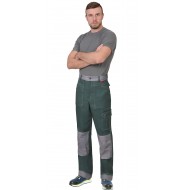 Брюки "СИРИУС-ВЕСТ-ВОРК" зеленые со ср. серым