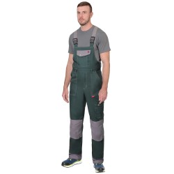 Полукомбинезон "СИРИУС-ВЕСТ-ВОРК" зеленый со ср.серым