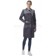 Халат женский "Технолог" NEW серые со всетло-серой отделкой