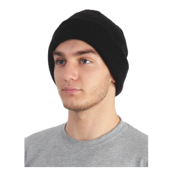Шапка трикотажная полушерстяная "Люкс" чёрная Шапка трикотажная полушерстяная "Люкс" чёрная