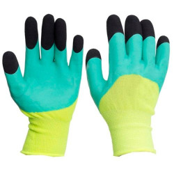 Перчатки п/э с вспененным латексным покрытием 