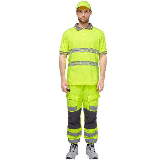 Футболка-поло сигнальная "Фликер" фл.-желтая