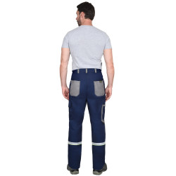 Брюки "СИРИУС-СТАН" синие со средне-серым и лимонной отделкой