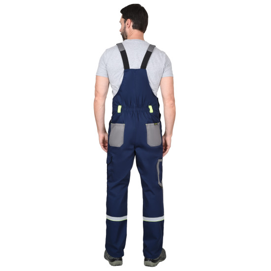 Полукомбинезон "СИРИУС-СТАН" синий со средне-серым и лимонной отделкой