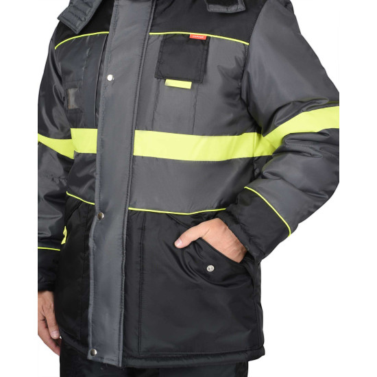 Куртка "СИРИУС-НОРД ДВ" черная с т.серым и лимонным Куртка "СИРИУС-НОРД ДВ" черная с т.серым и лимонным