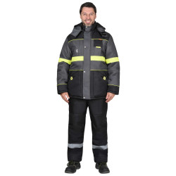 Куртка "СИРИУС-НОРД ДВ" черная с т.серым и лимонным