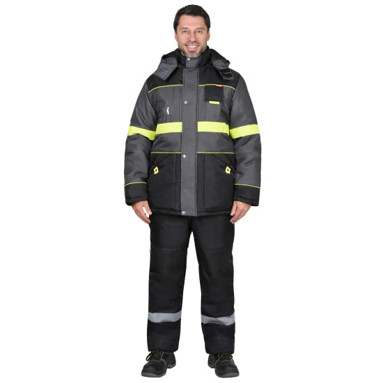 Куртка "СИРИУС-НОРД ДВ" черная с т.серым и лимонным Куртка "СИРИУС-НОРД ДВ" черная с т.серым и лимонным