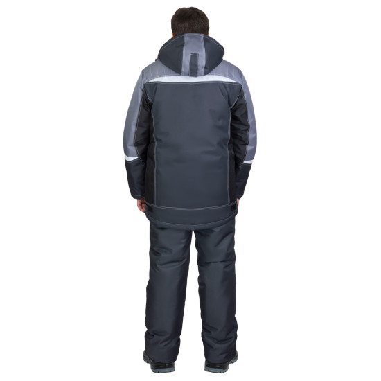 Костюм "СИРИУС-ФАВОРИТ-МЕГА-М" зимний, п/к, тёмно-серый с черным, средне-серой отд. и СОП Костюм "СИРИУС-ФАВОРИТ-МЕГА-М" зимний, п/к, тёмно-серый с черным, средне-серой отд. и СОП