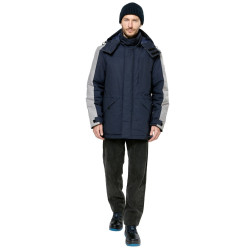 Куртка утепленная "Челленджер" синяя с серым