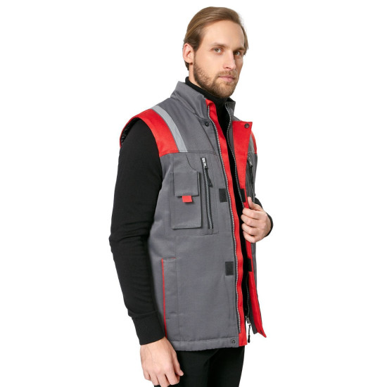 Жилет "Авангард" цв.серый-красный