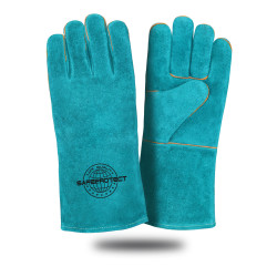 Краги спилковые утепленные КАМЧАТКА Safeprotect бирюзовые (меховые) р.10,5 