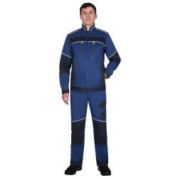 Куртка "СИРИУС-АРКТИК" синяя с черным, мех. стрейч 260 г/м2