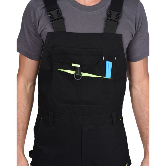 Костюм "СИРИУС-ДЕКСТЕР" п/к черный с лимонной отделкой, тк. стрейч с ВО