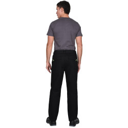 Костюм "СИРИУС-ДЕКСТЕР" брюки черный с лимонной отделкой, тк. стрейч с ВО