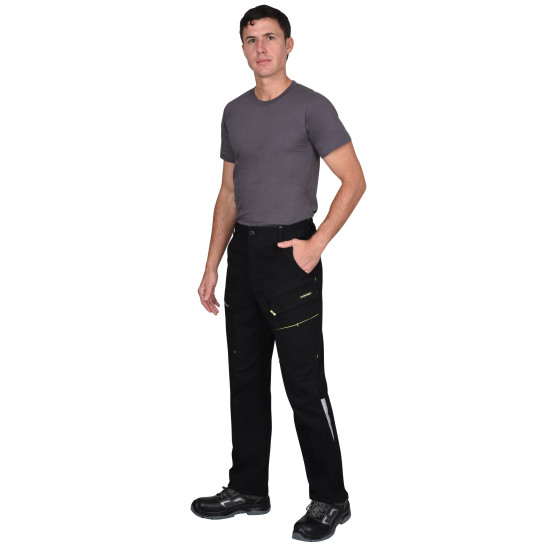 Костюм "СИРИУС-ДЕКСТЕР" черный с лимонной отделкой, тк. стрейч с ВО