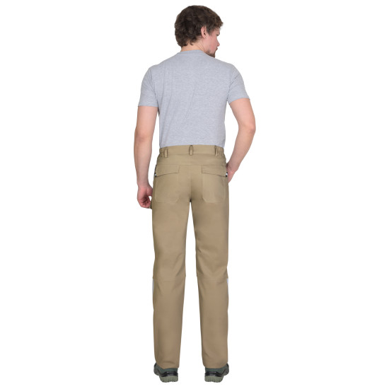 Костюм "СИРИУС-ДЕКСТЕР" песочный с черной отделкой, тк. стрейч с ВО