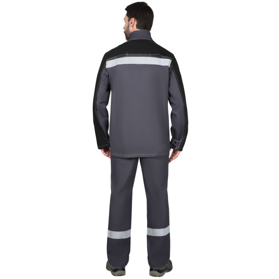 Костюм сварщика "СИРИУС-ГЕРКУЛЕС" с п/к т.серый с черным, СОП 50мм