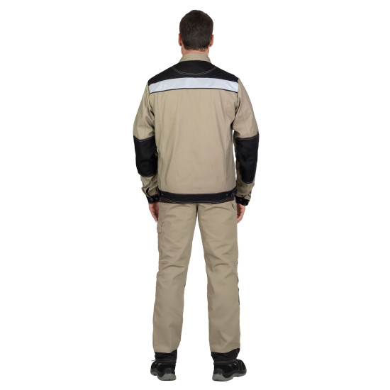 Куртка "СИРИУС-ВЕСТ-ВОРК" бежевая с черным и СОП