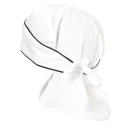 Косынка "Бандана" белая с черной отделкой