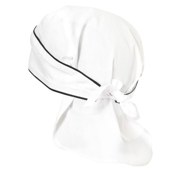 Косынка "Бандана" белая с черной отделкой