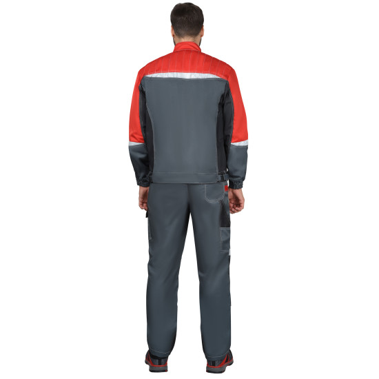 Костюм "СИРИУС-ФАВОРИТ-МЕГА-РОСС" с п/к, темно-серый с красным, чёрным и СОП Костюм "СИРИУС-ФАВОРИТ-МЕГА-РОСС" с п/к, темно-серый с красным, чёрным и СОП