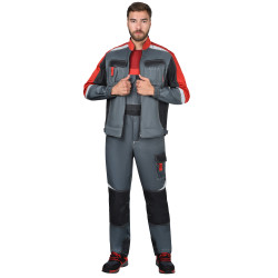 Костюм "СИРИУС-ФАВОРИТ-МЕГА-РОСС" с п/к, темно-серый с красным, чёрным и СОП