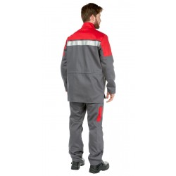Костюм сварщика "Баклер" с пк цв. серый-красный Костюм сварщика "Баклер" с пк цв. серый-красный
