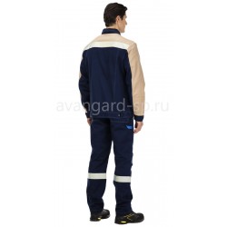 Костюм "Таль" синий с бежевой отделкой