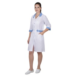 Халат "СИРИУС-ЕВА" женский белый с голубым Халат "СИРИУС-ЕВА" женский белый с голубым