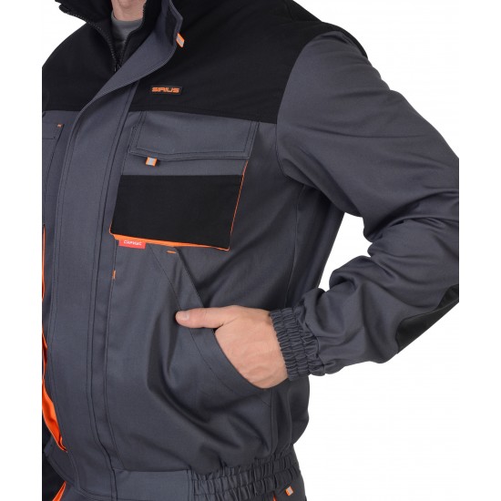 Куртка "СИРИУС-МАНХЕТТЕН" т.серый с оранж. и черным