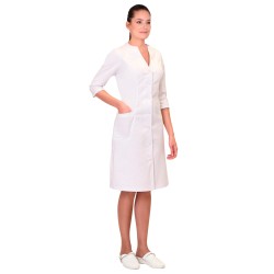 Халат "СИРИУС-СТЕЛЛА" белый с трикотажной вставкой Халат "СИРИУС-СТЕЛЛА" белый с трикотажной вставкой