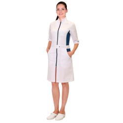 Халат "СИРИУС-БАРБАРА" белый с т-синим Халат "СИРИУС-БАРБАРА" белый с т-синим