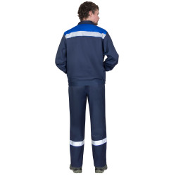 Костюм СИРИУС-МАСТЕР-РОСС куртка кор., брюки, темно-синий с васильковым и СОП