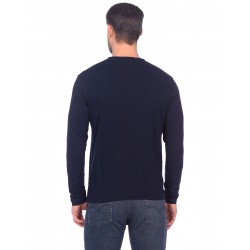 Футболка длинные рукава темно-синяя