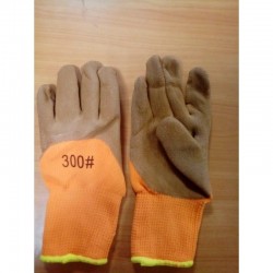 Перчатки акриловые оранжевые с вспененным латексом 3/4 (коричневые)