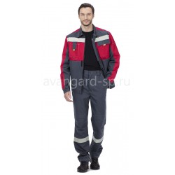 Костюм "Таль" брючный серый-красный