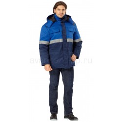 Куртка "Орион" синий с васильковой отделкой