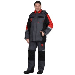 Костюм "Фаворит-Мега" темно-серый с черным и красн. и СОП Костюм "Фаворит-Мега" темно-серый с черным и красн. и СОП